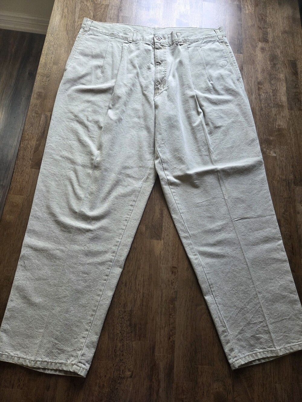 100% Cotton Vintage Preppy Denver Hayes Pleated Straight-Leg Pants